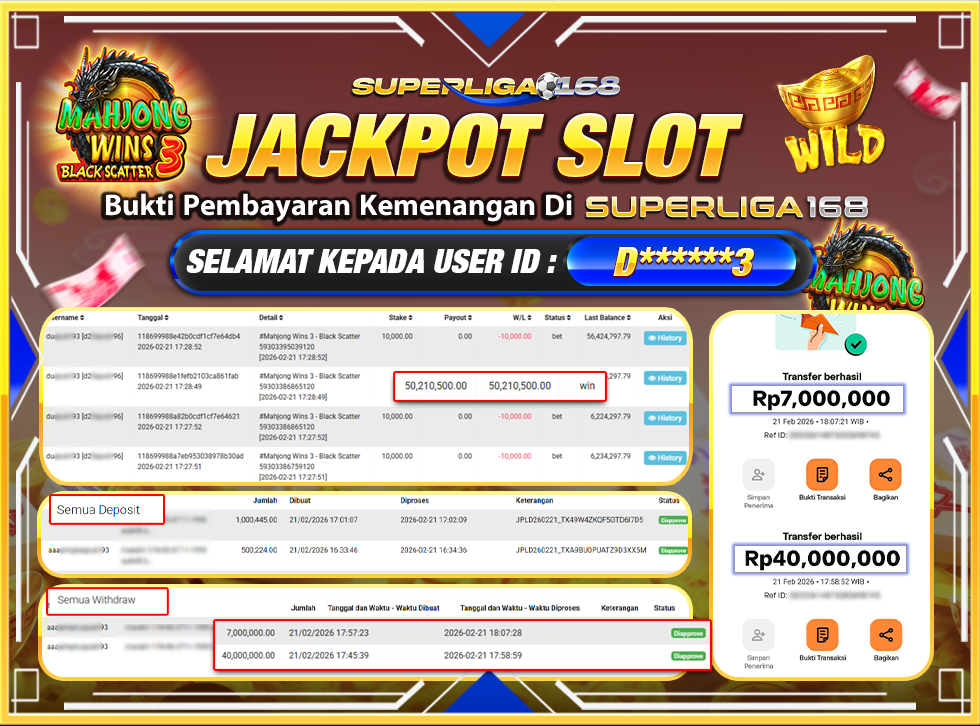 SUPERLIGA168 MAHJONG WINS 3 BLACK SCATTER Rp.47,000,000LUNASSS